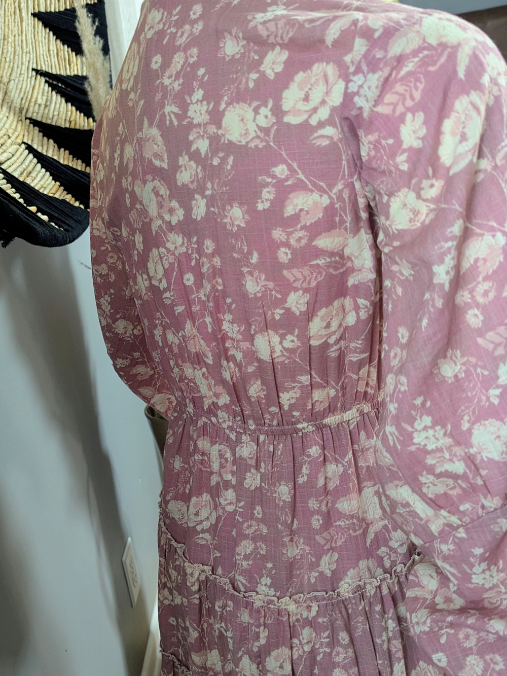 Free People Floral Mauve Cotton Dress - Pink Lavender Print - Picture 7 of 10